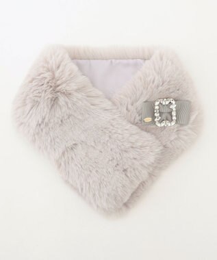 TOCCA 【ブローチ取り外し可】BIJOUX FURTIPPET ティペット ライトグレー系