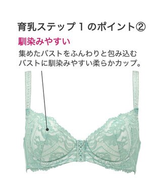 BRADELIS New York 【BRADELIS New York / 育乳ブラ・STEP1 集める】 ジャスミンステップ1ブラ22A1  しっかりバストを集めてナチュラルなシルエットを作る補整ブラ ミント
