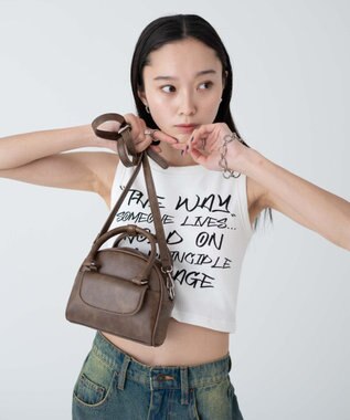 WEGO ミニボストンショルダー ブラウン