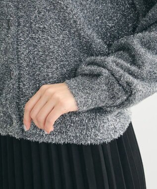 Green Parks シャギーギラギララメカーディガン Dark Gray