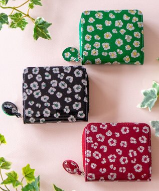 tsumori chisato CARRY グリッターフラワー ラウンドファスナー 2つ折り財布