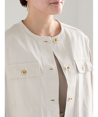 Te chichi ノーカラーワークベスト オフホワイト