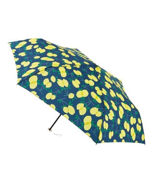 MOONBAT estaa 【耐風】折りたたみ傘 フレッシュレモン UV ネイビーブルー