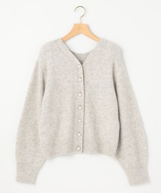 組曲 【人気商品再入荷！】スパンコールヤーン ニットカーディガン シルバーグレー系
