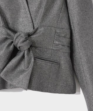 GRACE CONTINENTAL ラメWOOLボウジャケット グレー