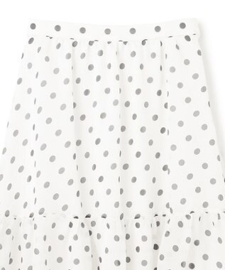 GRACE CONTINENTAL シアードットプリントスカート ホワイト