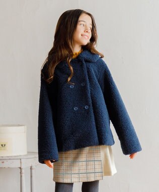 組曲 KIDS 【150-170㎝】スライバー ピーコート ネイビー系