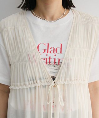 Green Parks メッシュシャーリングレイヤーワンピース Ivory