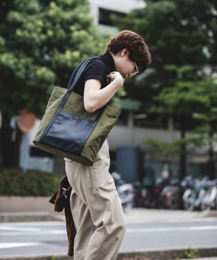 YUSHI EVER - TOTE BAG ナイロン 本革 トートバッグ オリーブ