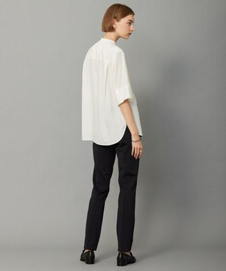 ICB L 【接触冷感・UVケア・洗える】 レーヨンコンパクトローン ボウタイシャツ オフホワイト系