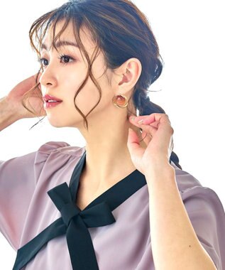 Tiaclasse スフィアーアクリル＋サークルピアス ゴールド×オレンジ