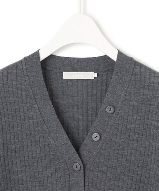 ICB 【洗える】エクストラファインメリノリブ ヘンリーネック プルオーバー ミディアムグレー系