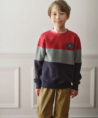 J.PRESS KIDS 【100-130cm】COMBI トリコロール トレーナー レッド系2