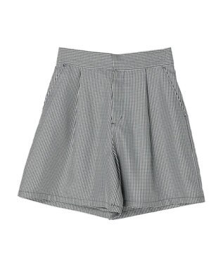 earth music&ecology タックショートパンツ Gingham Check