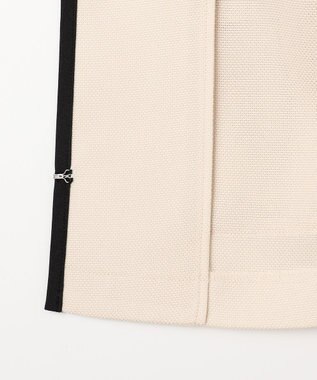 ANY SIS S シアーメッシュ ノーカラージャケット ライトベージュ×ブラック