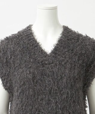 23区 L 【GOLD LABEL】ファーモール ベスト ライトグレー系