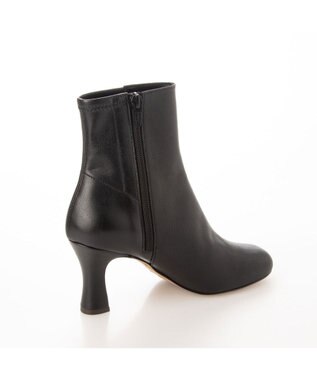 MODE ET JACOMO <MODE ET JACOMO>スクエアトゥバックストレッチショートブーツ ブラック