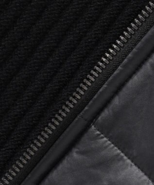 JOSEPH HOMME ニットブロックシルキーサテン　ニットブルゾン ブラック系