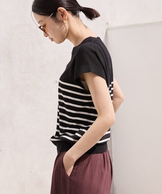 AMERICAN HOLIC 【接触冷感】フレンチスリーブニットプルオーバー Border