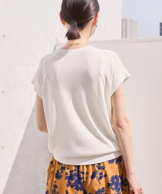 AMERICAN HOLIC 【接触冷感】フレンチスリーブニットプルオーバー Off White