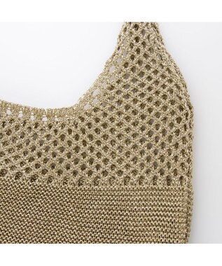 UNBILLION カシュカシュ cachecache / メタリック糸ホーボーバッグ ゴールド