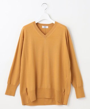 J.PRESS LADIES L 【洗える】EASY WOOL Vネック ニット イエロー系