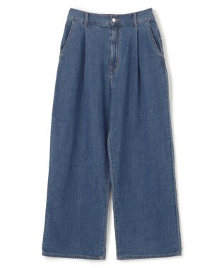 UNFILO L UNFILO DENIM LIGHT タックワイドパンツ ブルー