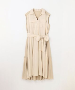 GRACE CONTINENTAL ティアードコンビシャツワンピース ベージュ