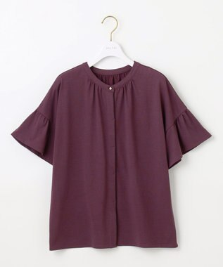 ANY SIS 【UVケア・接触冷感】汗ジミ防止加工カット ブラウス プラム