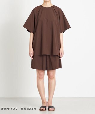 NAVE 【ReNAVE　撥水機能・UVカット・透湿・接触冷感・洗える】ナイロンタスランシャツブラウス ダークブラウン系