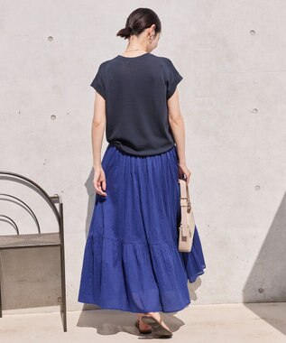 AMERICAN HOLIC 【接触冷感】フレンチスリーブニットプルオーバー Navy