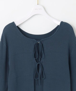 ANY SIS 【2SET】リボンカーデツイン ニット ダークブルー