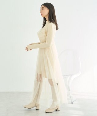 earth music&ecology ねじりチュールキャミワンピース White