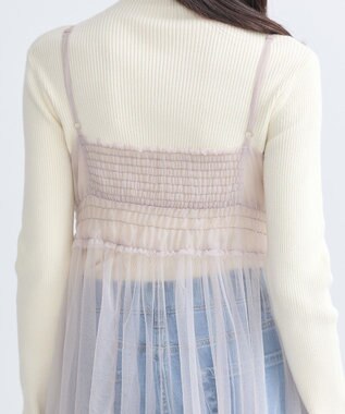 earth music&ecology ねじりチュールキャミワンピース Gray Beige