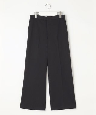 J.PRESS LADIES 【洗える・イージーケア】CUT GEORGETTE セミワイド パンツ ネイビー系
