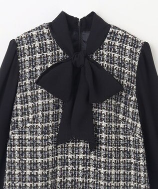 GRACE CONTINENTAL ツイードコンビワンピース ブラック