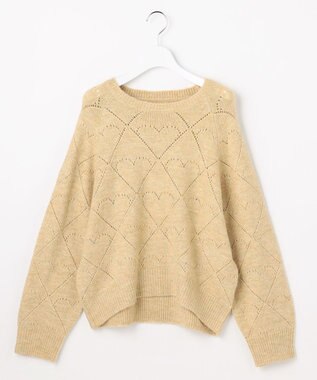 Feroux ハート柄ニット プルオーバー イエロー系