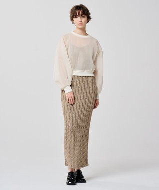 uncrave グロッシー ニット スカート（uncrave WHITE）