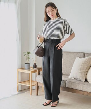 WEGO 【洗える/綿100%】USPOLOワンポイントTシャツ ホワイトボーダー