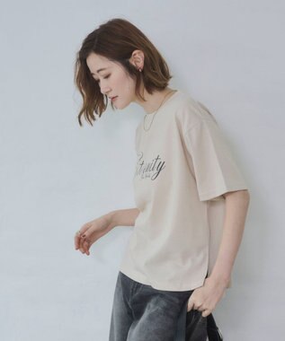 WEGO 【2026春夏新作】接触冷感プリントロゴT ベージュ