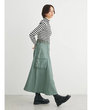 Green Parks ・ＳＵＧＡＲ　ＳＰＯＯＮ　ミリタリーフレアスカート Khaki