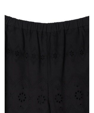 Green Parks ■ＥＳＣＡＲ　ローン刺繍フレアパンツ Black