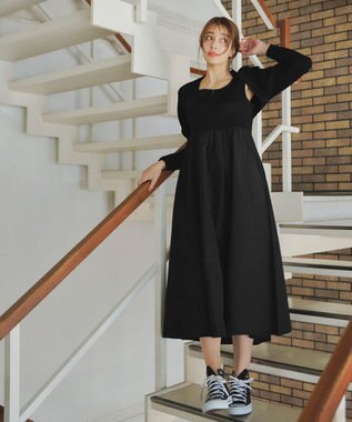 Tiaclasse 【洗える】クロップドニットボレロ ブラック