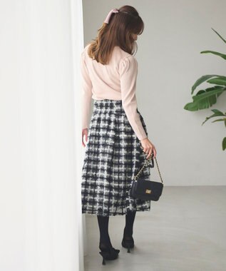 Feroux 【洗える】パワショル ニットプルオーバー ベージュ系