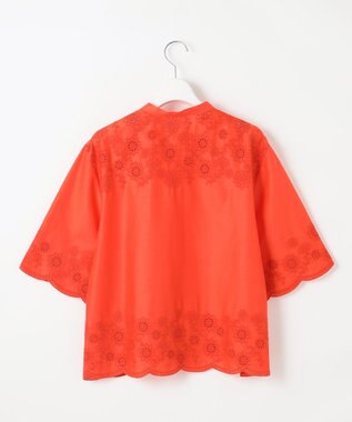 自由区 【カタログ掲載・接触冷感・洗える】エンブロイダリーローンシャツ ブラウス マンダリン