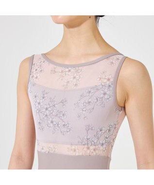 Chacott 【MAY NAGAHISA】ノースリーブレオタード ピンクプリント