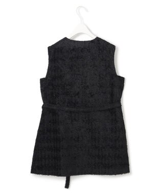 ICB ダイヤカットジャカードブラウス ブラック系