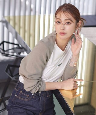 Tiaclasse 【洗える】クロップドニットボレロ グレージュ