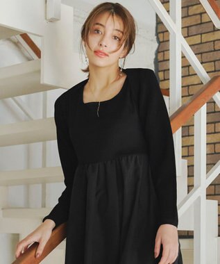 Tiaclasse 【洗える】クロップドニットボレロ ブラック