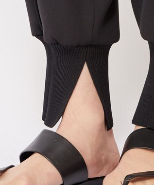 uncrave 【uncrave WHITE】ドレーピーツイル リブパンツ ブラック